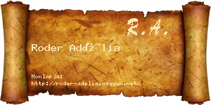 Roder Adélia névjegykártya